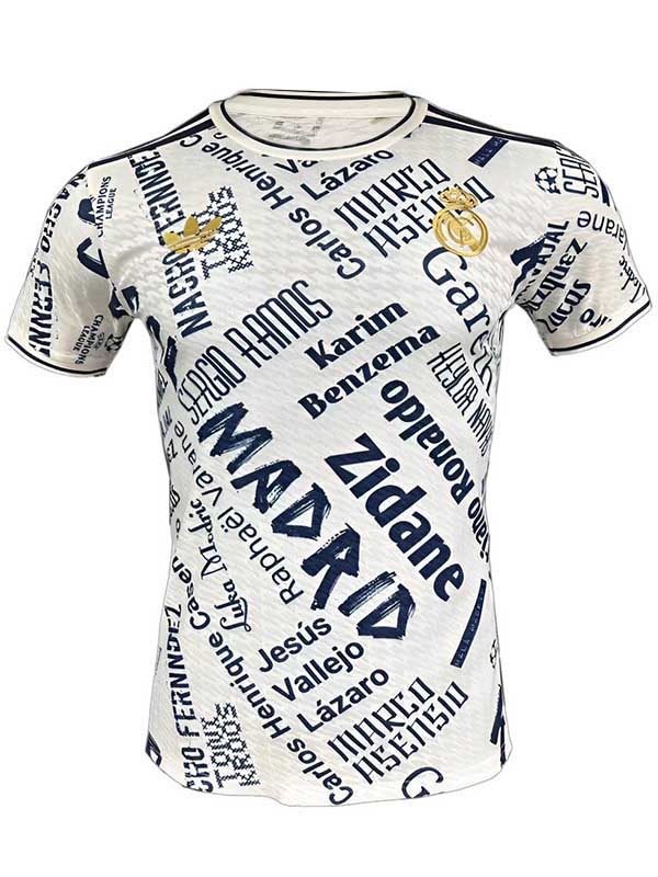 Real madrid maillot d'avant-match pour adulte uniforme d'entraînement de football tenue de sport blanche pour homme haut 2025-2026